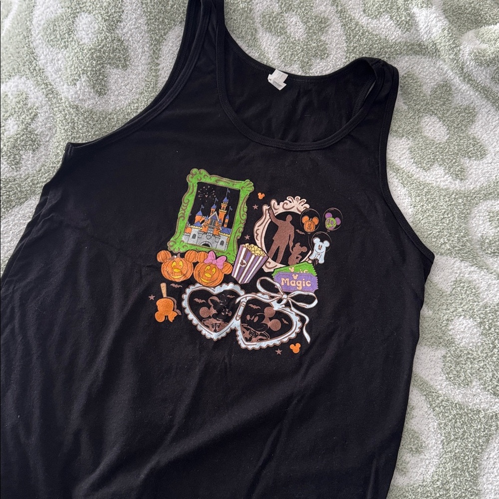 Disney Black Halloween Graphic Tank Top